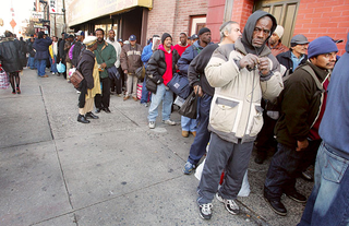 Mega-fans of clean bedding line up to be the first to stay in the shelter.